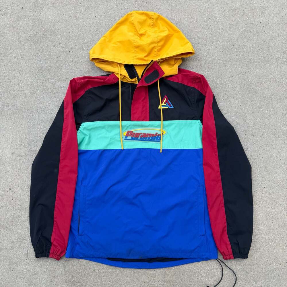 Black Pyramid Tech Colorblock Pullover Windbreaker Jacket